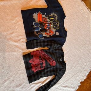 Kids Construction and Fire Truck Themed Shirts